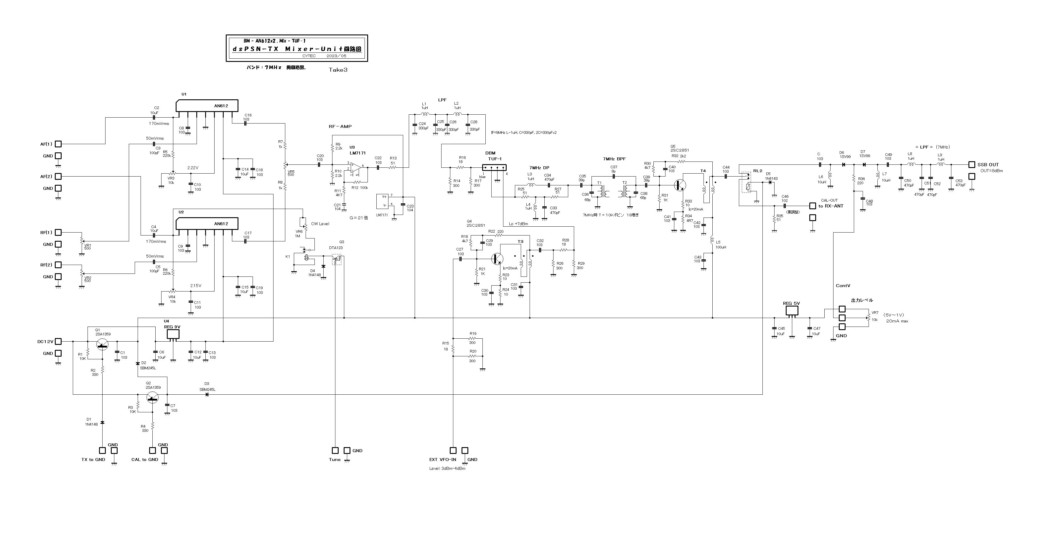 ｄｓＰＳＮ送信機。アナログＢＭを作ってみました。