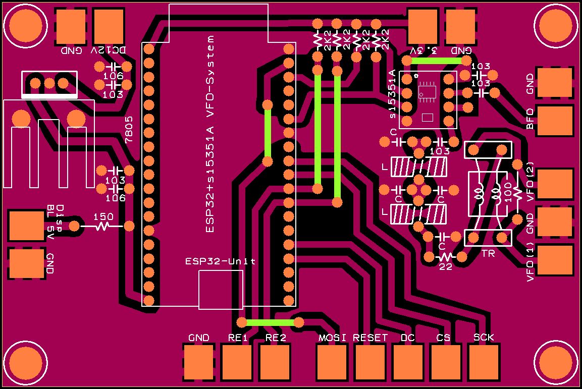 アナログ表示ＶＦＯ　プリント基板バグ修正